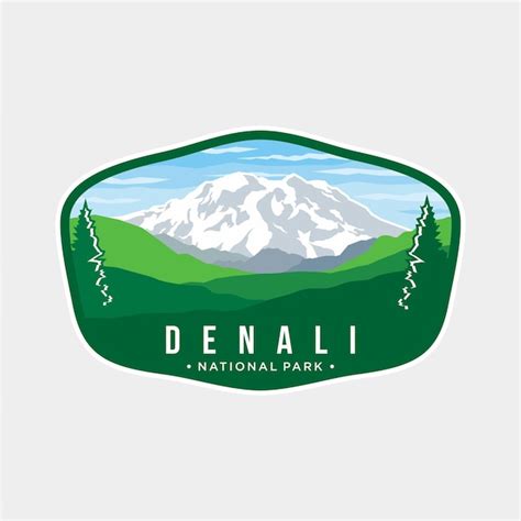 Premium Vector Denali National Park Emblem Patch Logo Illustration