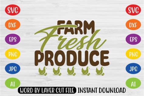 4 Farm Fresh Produce Svg Cut File Designs And Graphics