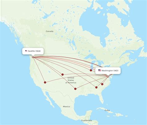 All Flight Routes From Dulles To Seattle Iad To Sea Flight Routes