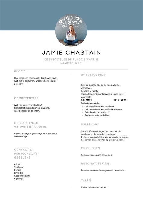 Een CV Maken Tips Om Een Goed CV Te Maken Inclusief Voorbeeld CV