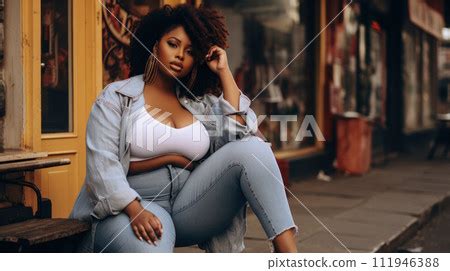 AI Generated Content BBW Big Black Beautiful Stock Illustration