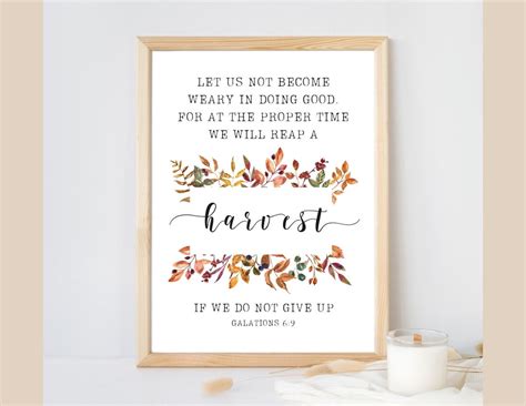 Fall Scripture Printable Autumn Wall Art Decor Thanksgiving Galatians 6 ...