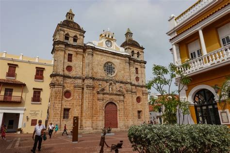 A Typical Square in Old Town Cartagena, Colombia with Its Colonial ...