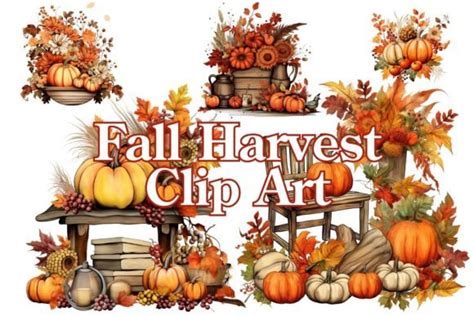 Fall Harvest Clip Art Collection 3 Graphic by Sunny Jar Designs ...