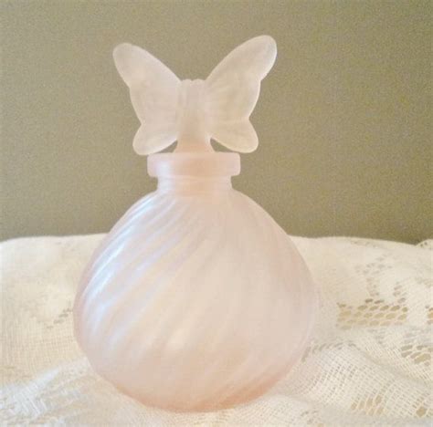 Vintage Perfume Bottle Pink Butterfly Dauber Etsy Vintage Perfume