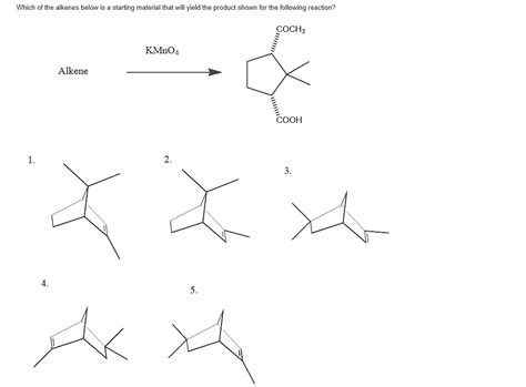 Solved Which Of The Alkenes Below Is The Starting Material That Will