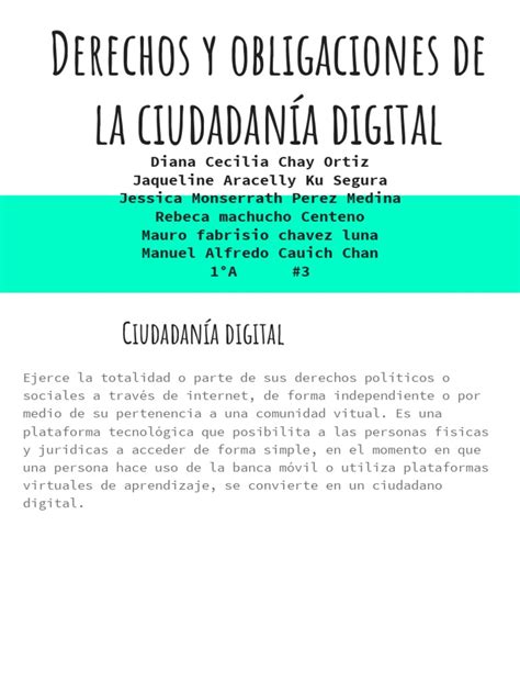 Derechos Y Obligaciones De La Ciudadanía Digital Pdf Internet