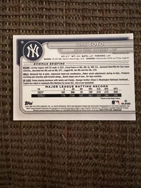 Juan Soto Yankees De New York Bowman Chrome Mojo R Fracteur