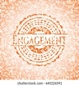 Engagement Abstract Orange Mosaic Emblem Stock Vector Royalty Free