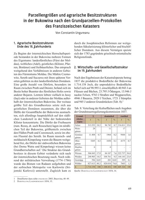 PDF Parzellengrößen und agrarische Besitzstrukturen in der Bukowina