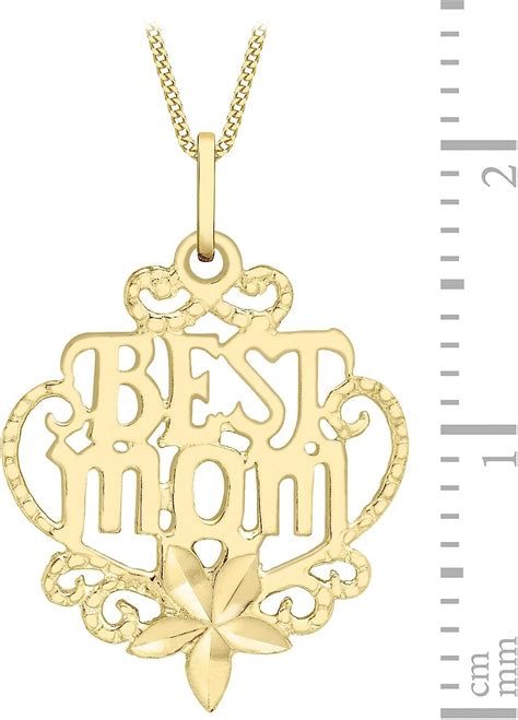 Carissima Gold Ct Yellow Gold Diamond Cut Best Mom Pendant On Curb