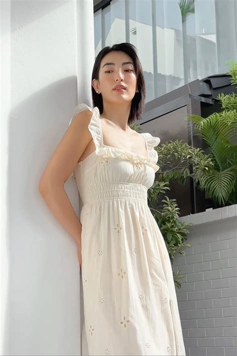 Pandora Padded Eyelet Ruffle Ruched Slit Midaxi Dress Buttercream Lovet