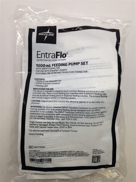 MEDLINE ENFIT70552 EntraFlo Nutrition Delivery System 1000mL Feeding