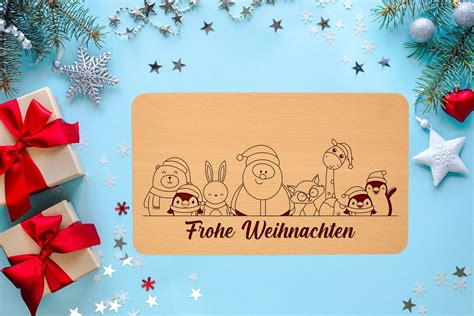 Frühstücksbrettchen Frohe Weihnachten individualisiert Premium Holz