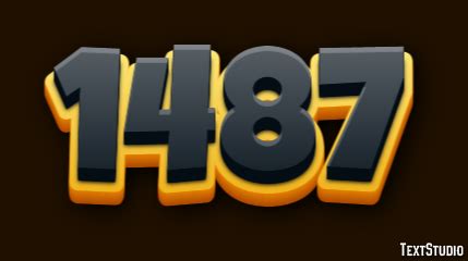 1487 Text Effect and Logo Design Number