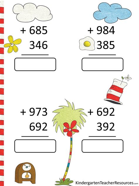 Dr Seuss Math Worksheets Printable Ronald Worksheets