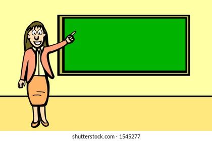 Teacher Pointing Blackboard Stock Vector (Royalty Free) 1545277 ...