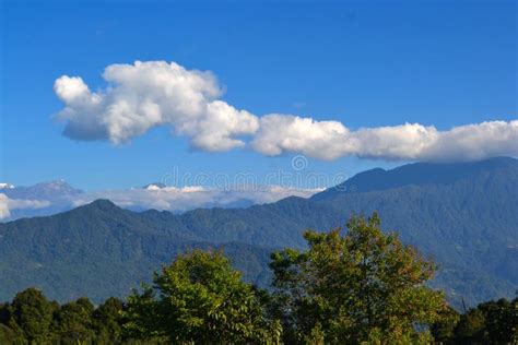 Himalayan Mountain Range with Snowy Peaks from Sikkim Stock Photo ...