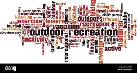 Outdoor Recreation Word Cloud Concept Vector Illustration Stock Vector