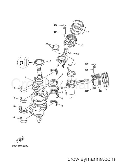 Crankshaft Piston Outboard Hp F Txrc Crowley Marine