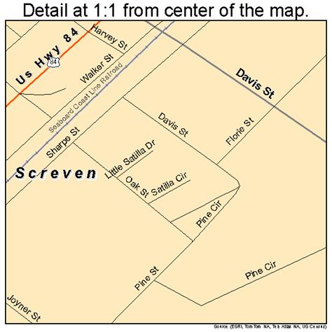 Screven Georgia Street Map