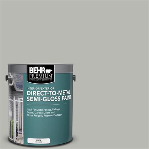 Behr Premium 1 Gal Ppu18 11 Classic Silver Semi Gloss Direct To Metal Interior Exterior Paint