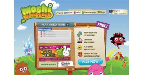 Moshi Monsters Sign Up