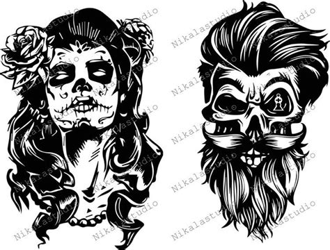 Skull Couple SVG Skull Svg Skull Love Svg Gothic Skull SVG Etsy