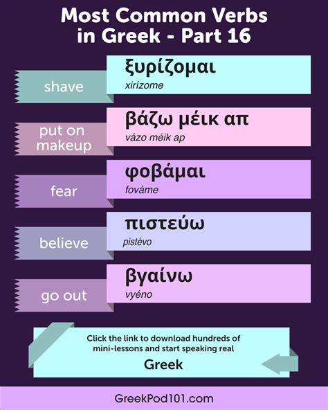 Learn Greek — Most Common Verbs In Greek Part 16 📢