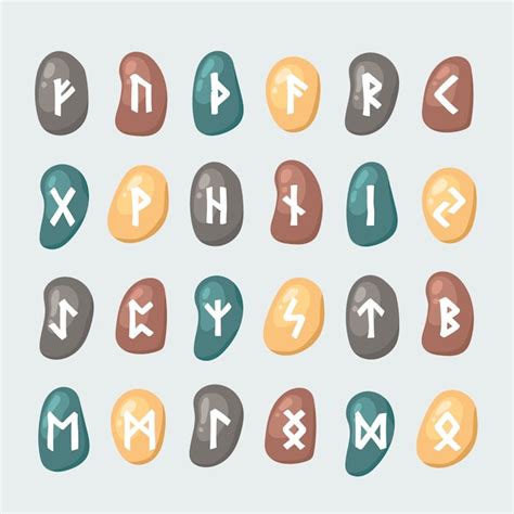 Free Vector | Hand drawn viking runes alphabet