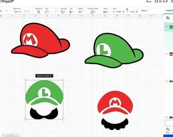 Mario Svg, Mario Hat Svg, Luigi Hat Svg, Luigi Svg, Mario and Luigi Hats Svg, Mario Face, Luigi ...