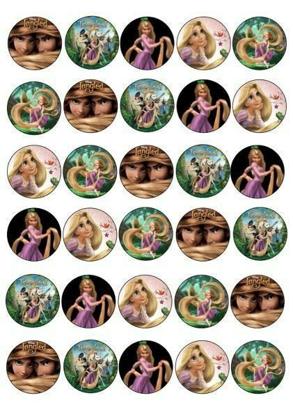 30 X Tangled Mixed Images Edible Cupcake Toppers Premium Rice Paper 174