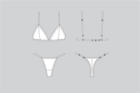 Premium Vector Lingerie Technical Drawing Underwear Illustration Initimates Vector Bralette