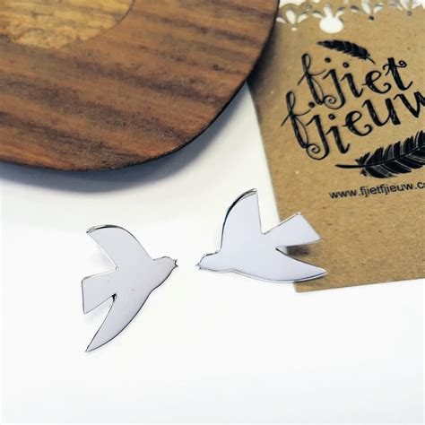 Sterling Silver Bird Earrings - Fjiet Fjieuw