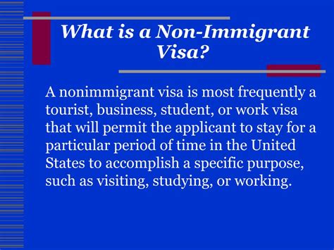 Ppt Non Immigrant Visas To The Us Powerpoint Presentation Free Download Id6552512