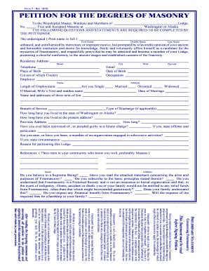 Petition Form For Degrees Of Masonry Fill And Sign Printable Template