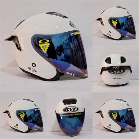 Jual Helm Dyr Kyoto Putih Hitam Doff Paket Ganteng Venom Iridium