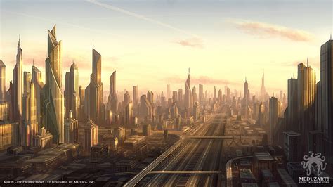 1181430 Sunlight Sunset City Cityscape Futuristic Sunrise