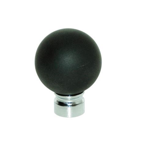 Bouton De Porte Rond En Verre Finition Noir Mat