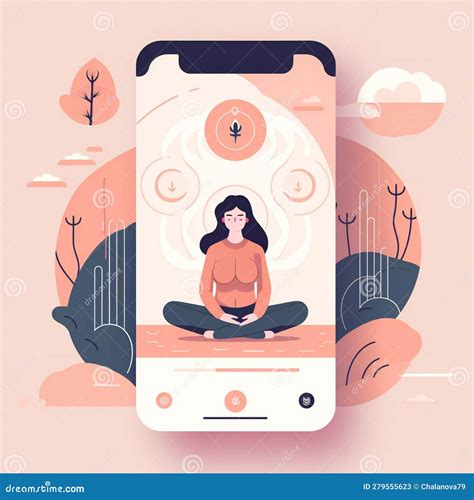 Meditation App Girl Doing Yoga Lotus Pose Flat Dribble Figma Style