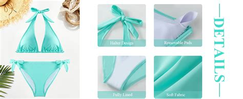 Amazon Tempt Me Women Plus Size Triangle Bikini Halter Two Piece Swimsuit Sexy Tie Side