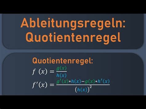 Quotientenregel Ableitungsregeln Einfach Erkl Rt Lakschool