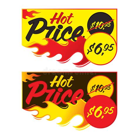 Hot Price Vector Flaming Labels Stickers Banners Symbols Templat Stock