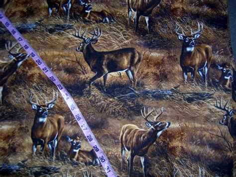 Wildlife Fabric With Deer On The Range Cotton Quilt Print