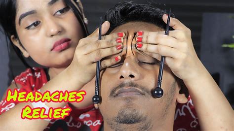 Best Headaches And Migraine Relief Massage Ever From Indian Lady Neck Crack Head Scratching