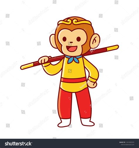 Sun Wukong Monkey King Chinese Legendary เวกเตอร์สต็อก ปลอดค่า