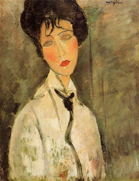 Portrait of a Woman in a Black Tie - Amedeo Modigliani - WikiArt.org ...