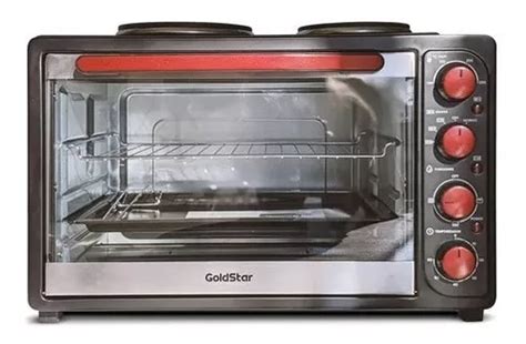 Horno Eléctrico Goldstar Gldh602a 60lts C 2 Anafes 2000w Color Negro