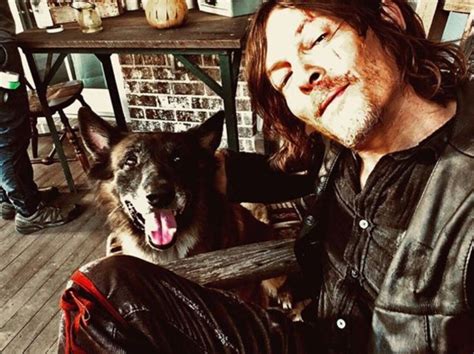 The Walking Dead Season 10 Norman Reedus Shares Bts Moment With Dog