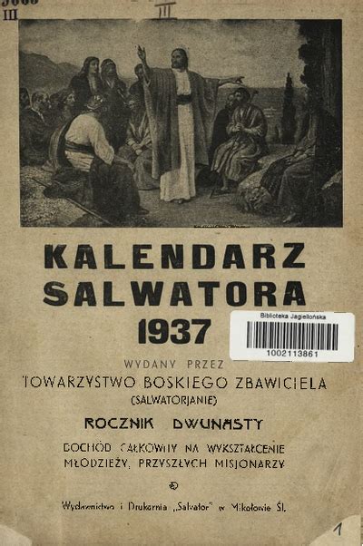 Kalendarz Salwatora na Rok Pański 1937 Europeana